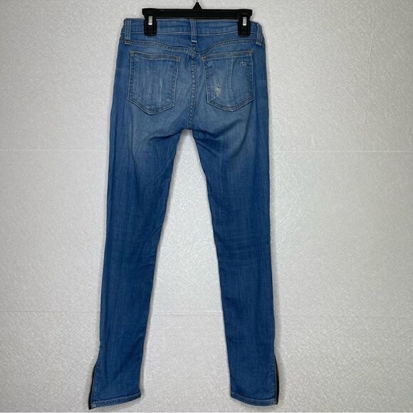 rag & bone Kilbowie Zippered Distressed Skinny Jeans 23 - Picture 5 of 9